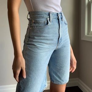 AGOLDE Lennox Culotte Denim Shorts